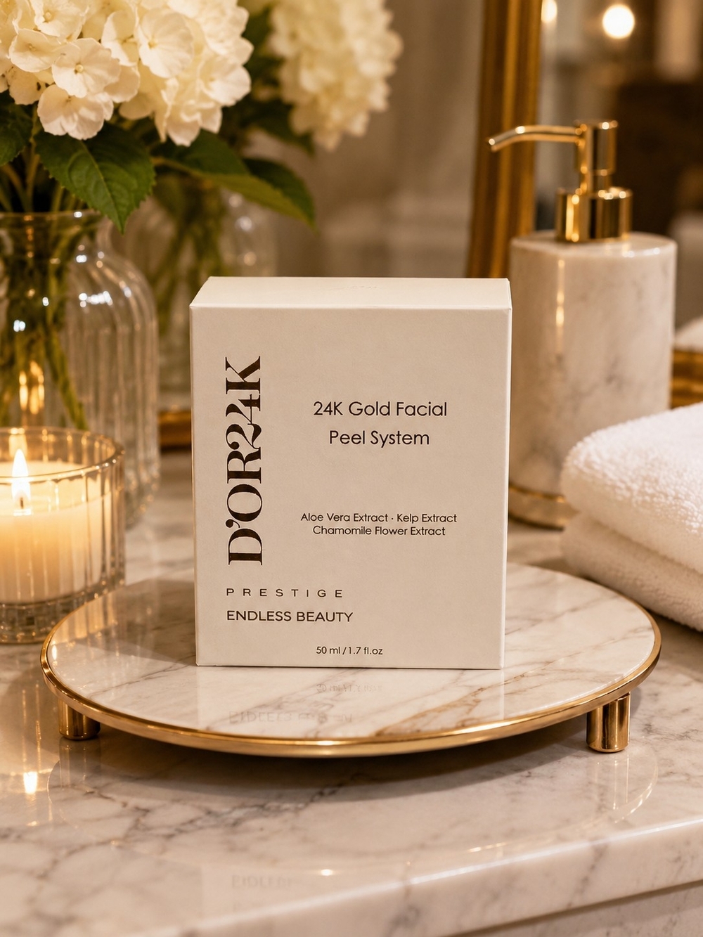D'ORZA 24K Gold Facial Peel System - White & Gold Box